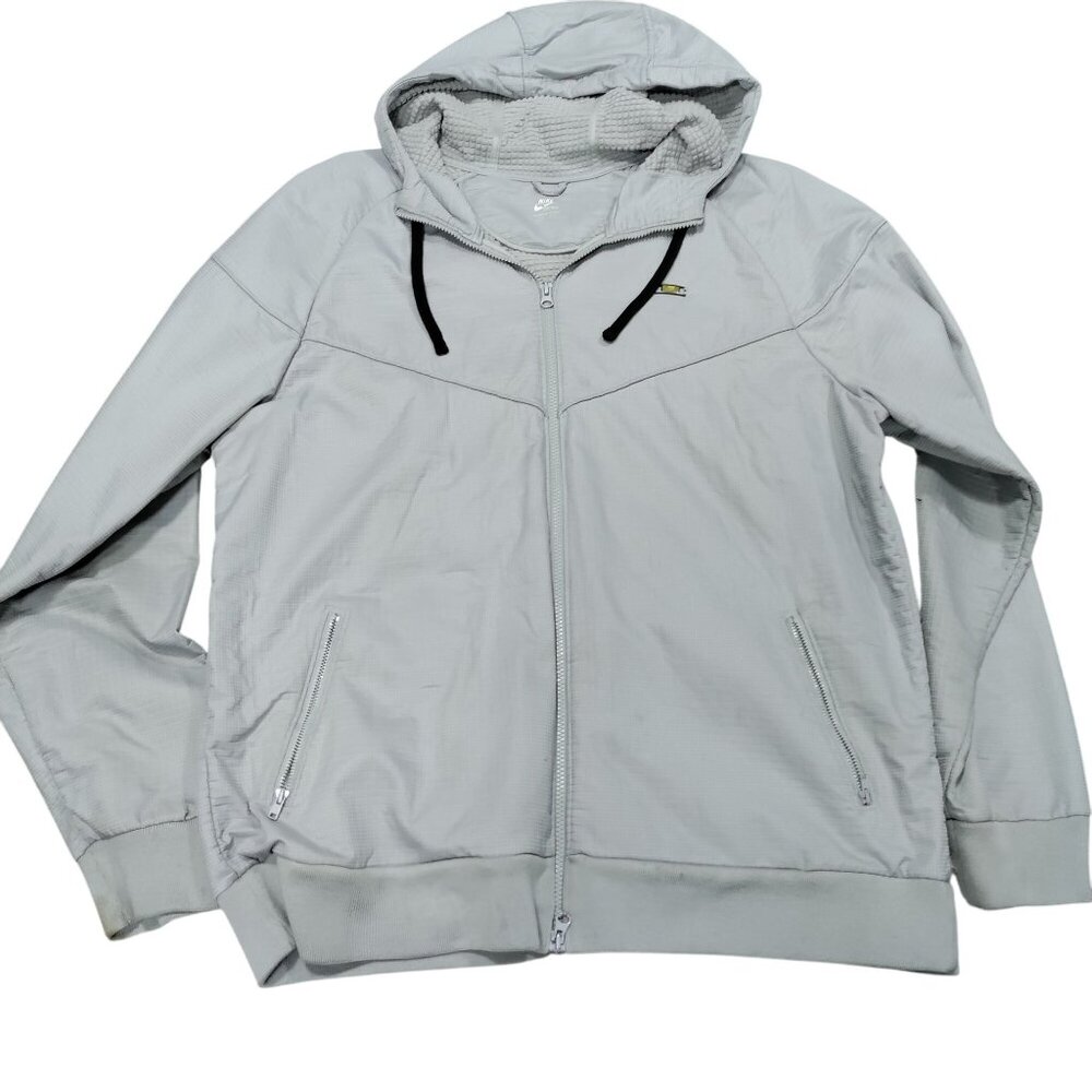 NIKE Sportwear Light Gray Sporty Activewear Hooded Windbreaker Jacket Size XXL